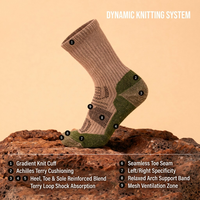 Chaussettes de compression pour jeunes en laine mérinos avec logo personnalisé OEM, évacuation de l'humidité, absorption des chocs, anti-ampoules, thermiques, chaudes, pour la randonnée