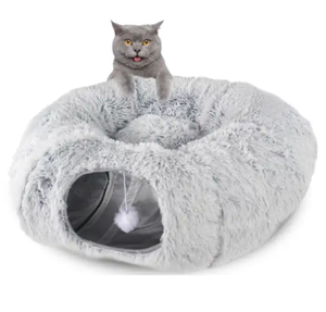 Pluche Kattentunnel Met Bed Geschikt Voor Indoor Multifunctioneel Kattenspeelgoed Voor Kleine Middelgrote Grote Katten - Product Image 1