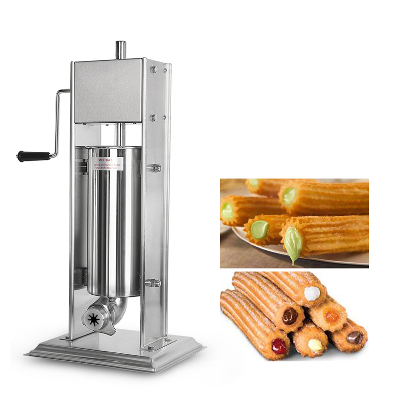 Mini máquina Manual portátil para hacer Churros de España, con máquina de llenado para repostería, Puff/PAN/Churros, crema/Jam/llenado de Chocolate, 5 litros