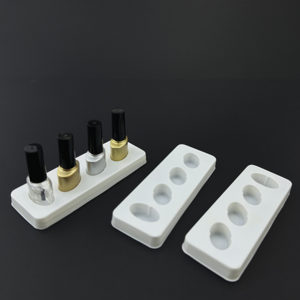 Bandeja personalizada blíster mascota para botella de esmalte de uñas embalaje de bandeja blíster de celda profunda de PP blanco - Product Image 3