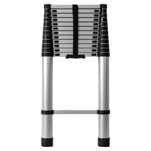 Échelle télescopique en aluminium extra longue de 5,0 m avec barre stabilisatrice, échelle droite extensible robuste pour travaux sur toits hauts EN131 - Product Image 1