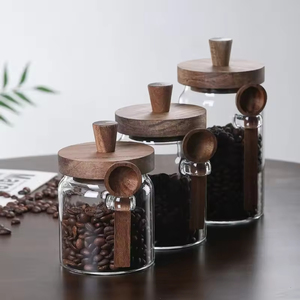 0.4-0.9L pot de stockage scellé en verre moderne pour café thé <span class=keywords><strong>cuisine</strong></span> avec couvercle boîte de rangement en grains de café - Product Image 3