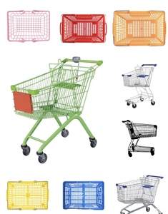 180L Custom Steel <b>Chrome</b> Plated Unfolding Supermarket Shopping Cart Trolley Shanghai Origin OEM Model - Product Image 5