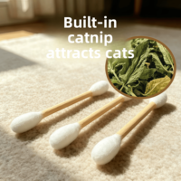 Jouet interactif géant en feutre de laine écologique et durable avec herbe à chat et plumes pour chat, pour brûler l'énergie, mordiller et se divertir soi-même