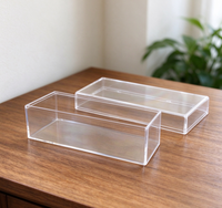 Boîte de rangement rectangulaire en plastique rigide imitation acrylique pour petits cadeaux, cartes, artisanat, objets de collection, présentation et stockage