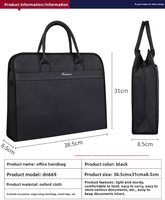 Sac à main pour ordinateur portable en tissu Oxford pour homme, fermeture éclair, imperméable, léger, portable, durable, confortable, grand format