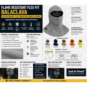 Balaclava ignifuge FR Flex Fit 100% coton tricoté 7 oz unisexe pour usage extérieur - Product Image 5