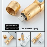 Lampe torche LED en alliage d'aluminium rétractable avec zoom Q5, haute luminosité, rechargeable par USB, mini portable, camping, rotation à 360°, 200-500m
