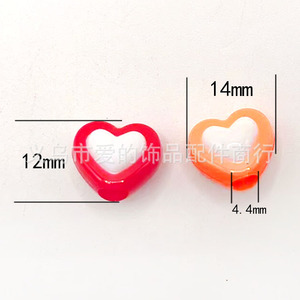Cuentas de Corazón con Agujero Grande de 14 mm, Multicolores, para Accesorios de Cabello DIY, Cuentas Dispersas Casuales Unisex - Product Image 5