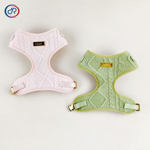卸売 高級セーターニット犬用ハーネスセット OEKO-TEX REACH認証 犬用ランニングハーネス カラー かぎ針編み デザイナー シングルジャージーハーネス - Product Image 1