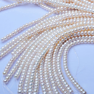 Collier de perles d'eau douce de 7-8 mm, design simple en forme de mantou, semi-fini - Product Image 4