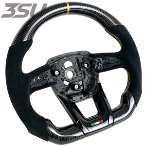 Volante de Carbono Hecho a Mano Personalizado con Empuñadura de Gamuza y Franja Amarilla para Lamborghini Urus 2018-2024 - Product Image 2