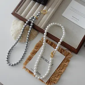 Custom Luxury Jewelry Imitation Pearl Necklace Jewelry For Women Gift Wedding Gray Pearls Beaded Traditional Pearl Necklace