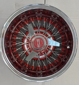 13x7 72 razze/raggi 100 diritta/traversa centro nero rosso ruote a filo - Product Image 4