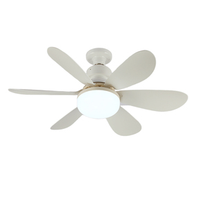 Ventilateur de plafond LED moderne avec télécommande intelligente, <span class=keywords><strong>prix</strong></span> de gros, 16,5 pouces, douille E27, 6 pales, 3 vitesses, noir et blanc, DIY - Product Image 1