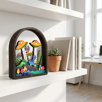 Adornos de Flores de Madera Contrachapada en 3D, Decoración Multifuncional de Pascua, Corte Láser, Hechos a Mano, Regalo al por Mayor