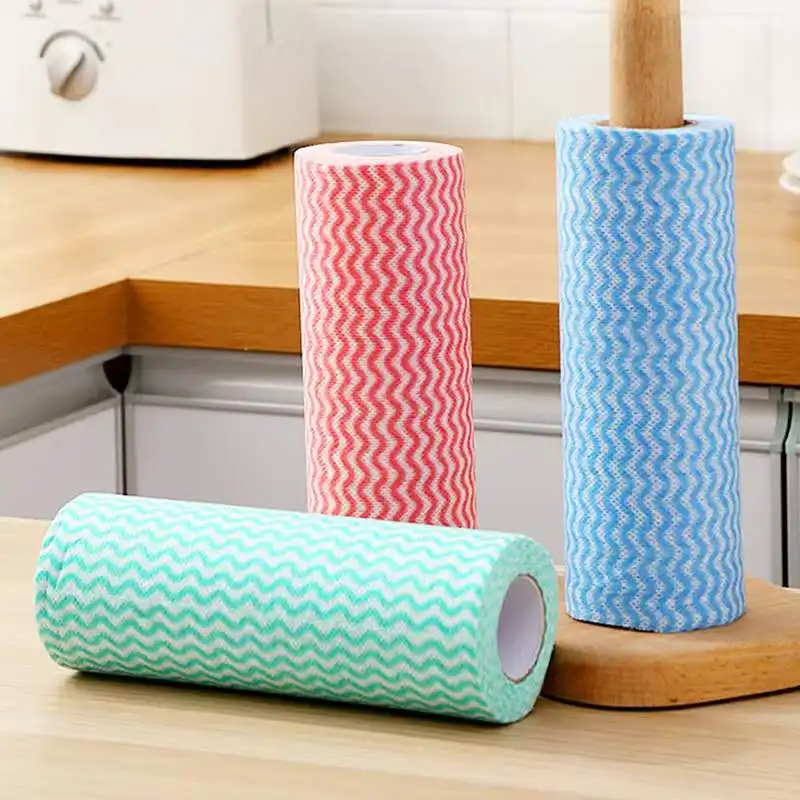 Factory direct parallel grinding mesh fabricKitchen paper One time spunlace non-woven fabric dish towel dish cloths dish towels