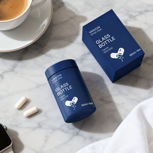 Bouteille vide pour emballage de gommes vitaminées 90ml 120ml 150ml 180ml, conteneur en verre pour compléments alimentaires avec bouchon CR - Product Image 1