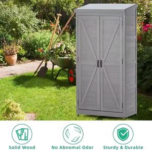 <span class=keywords><strong>Armoire</strong></span> de rangement extérieure DISHI avec dessus en métal, abri de <span class=keywords><strong>jardin</strong></span> écologique pour cour et patio, cadre en bois - Product Image 3