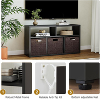 Étagère de rangement modulaire en métal moderne à profil bas avec 5 cubes, présentoir en grille pour salon et mobilier de maison