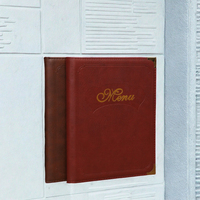 Recette en cuir PU A4 Couvertures de menu en PVC à feuilles mobiles Livre de recettes Liste de prix de restaurant Guide de service d'hôtel Dossier de menu