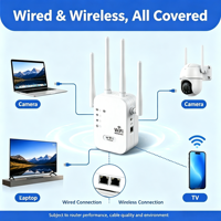 Extenseur WiFi d'intérieur 300 Mbps, amplificateur de signal WiFi compact avec port Ethernet, prise murale WPS 2,4 GHz, répéteur WiFi universel pour hôtel