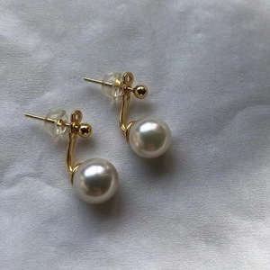 S925 Silver DIY Pearl Accessories Female Earnail with 6-9mm Round Beads and <b>Empty</b> Stand Dual Purpose Earrings 21456 - Product Image 5