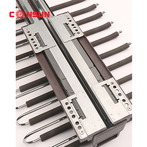 Factory Manufacture Top Mounted Double <strong>Wardrobe</strong> <strong>Rack</strong>, 10 Tubes Full Extension Bearing Pull Out Trousers Clothing Pants Hanger Ra - Product Image 5