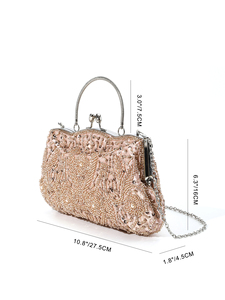 Bolso de mano de lujo para mujer, marca Bell, de alta calidad, vintage, hecho a mano, con cuentas, para vestido de noche, informal, con lentejuelas y cadenas de moda. - Product Image 3