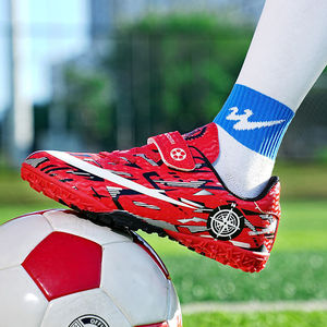 Chaussures de football pour enfants à scratch, tige synthétique, doublure en mesh, semelle extérieure en caoutchouc, semelle intermédiaire en EVA, pour garçons, entraînement et match - Product Image 4