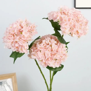 Fleurs d'hortensia artificielles en tissu faites à la main, grand tige unique, toucher réaliste, vente en gros d'usine - Product Image 3
