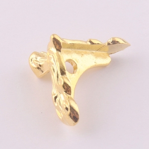 Pequeno ouro liga metal borda pés protetores canto protetor de madeira porta-jóias - Product Image 3