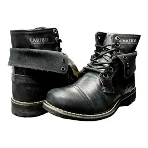 Botte décontractée en cuir vieilli Caribu 210, imperméable et légère, doublure en cuir véritable, utilisation en hiver et en automne, antidérapante pour la randonnée - Product Image 4