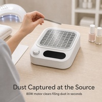 Aspirateur à poussière pour ongles professionnel 80W, aspiration puissante réglable, filtre amovible pour salon et usage domestique 110-240V