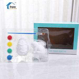 Los niños de Kindergarten de diy muñeca pintada yeso graffiti juguete hecho a mano de pintura arte de la cerámica - Product Image 4