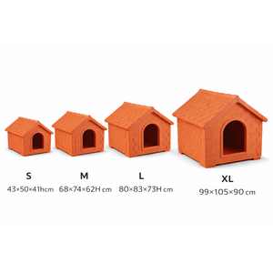 TEKCNOPLAST SRL Model CUSTE Size S (43x50x41H Cm) Ultra-Resistant HDPE Dog House All Seasons <b>Garden</b> <b>Building</b> - Product Image 2