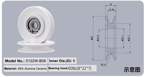 Ruote Guida in Ceramica 50*12mm per Trafilatura, Personalizzabili OEM, Certificazione ISO9001:2008, Lunga Durata, 1 Anno di Garanzia - Product Image 4