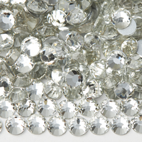 Strass en verre à dos plat pour nail art, pierres de cristal non thermocollantes, vente en gros d'usine pour la décoration DIY