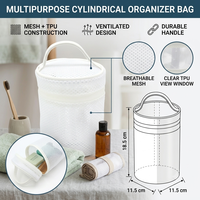 Sac de toilette portable multifonctionnel en maille et TPU pour femme avec logo personnalisé, pochette de maquillage et trousse à cosmétiques avec poignée – Vente en gros 2026