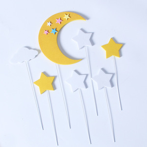 Adornos para Pastel Hechos a Mano con Diseño <span class=keywords><strong>de</strong></span> Estrella, <span class=keywords><strong>Luna</strong></span> y Nube Sonrientes para Baby Shower, Cumpleaños, San Valentín y Decoraciones <span class=keywords><strong>de</strong></span> Graduación - Product Image 4