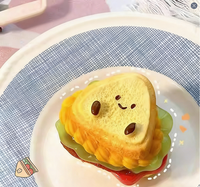 Jouets à presser TPR en forme de sandwich pour soulager l'anxiété, la tension et la décompression, et pour le jeu sensoriel - Pour les 5 ans et plus et les adultes