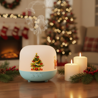 Diffuseur d'arômes à motif de Noël, diffuseur ultrasonique LED, humidificateur parfumé, diffuseur d'huiles essentielles