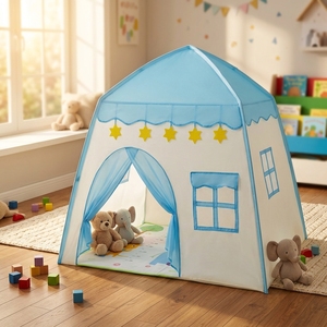 Tente de jeu pliable pour enfants en forme de château, grande taille, en tissu doux, pour chambre de bébé - Product Image 5