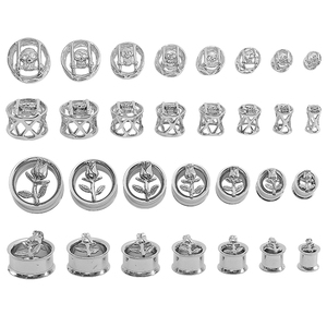 Diamond Fashion <span class=keywords><strong>Ear</strong></span> Gauge Body Piercing Double Flared <span class=keywords><strong>Ear</strong></span> Tunnel para hombres y mujeres - Product Image 3