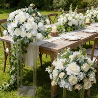 Décoration florale artificielle personnalisée la plus vendue pour mariage : panneau de chemin, arche de mariage, centre de table