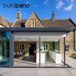 Puertas Panorámicas Grandes de Aluminio Moderno con Doble Vidrio, Sistema de Puertas Corredizas de Entrada Principal Exterior <span class=keywords><strong>Tipo</strong></span> Acordeón - Product Image 6