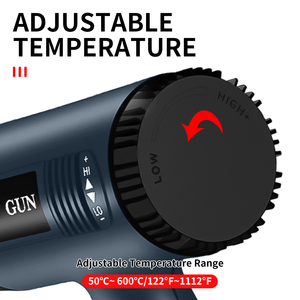 <span class=keywords><strong>Pistola</strong></span> <span class=keywords><strong>de</strong></span> Calor <span class=keywords><strong>de</strong></span> <span class=keywords><strong>Aire</strong></span> Caliente/Frío <span class=keywords><strong>de</strong></span> 2000W para Uso Industrial y Doméstico con Temperatura Ajustable para Encoger, Desoldar, Doblar, Decapar y Manualidades DIY - Product Image 3