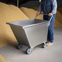 Chariot à trémie en acier inoxydable de qualité commerciale 9L pour la farine de viande et les légumes Chariot propre de qualité pour l'hôtel