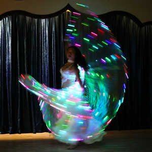 Willyoung - Alas de Danza del Vientre con Luces LED para Mujer, 300 Luces LED, Danza Oriental, Egipto, <span class=keywords><strong>India</strong></span>, Práctica de Actuación, Telescópicas - Product Image 3