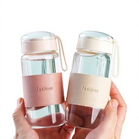 Bouteilles d'eau portables en verre ordinaire, plusieurs couleurs, mignonnes, pour le sport en plein air - Vente en gros